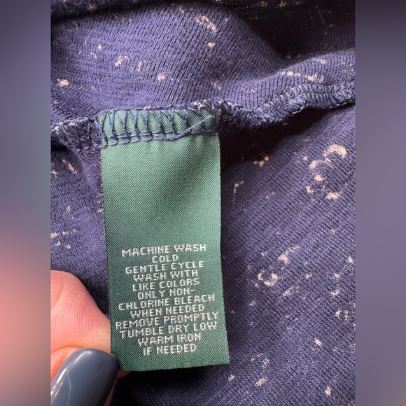 Vintage Lauren Ralph Lauren Fit and Flare Floral Dress Size Small Blue Cream 038 - Picture 9 of 9